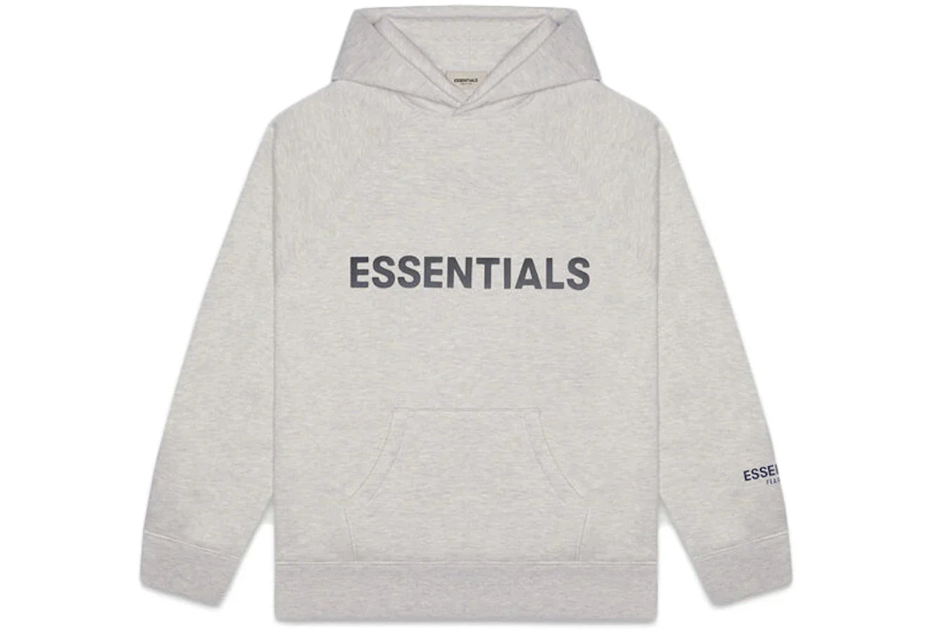 Fear of God Essentials 3D Silicon Applique Pullover Hoodie Heather Oatmeal